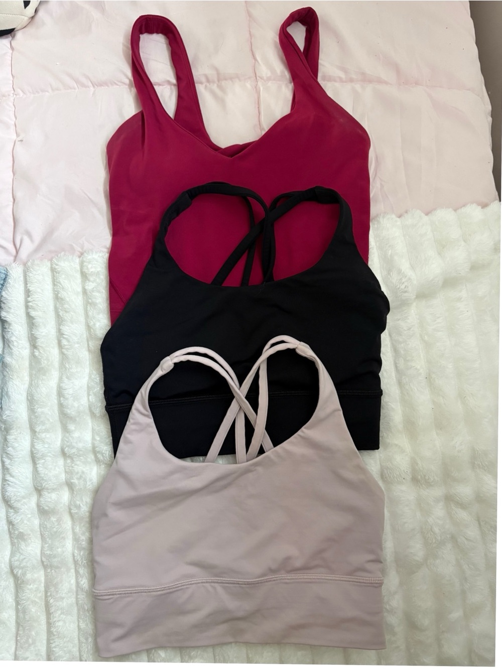 lululemon athletica Strappy Bralette Trio - Magenta, Black & Taupe